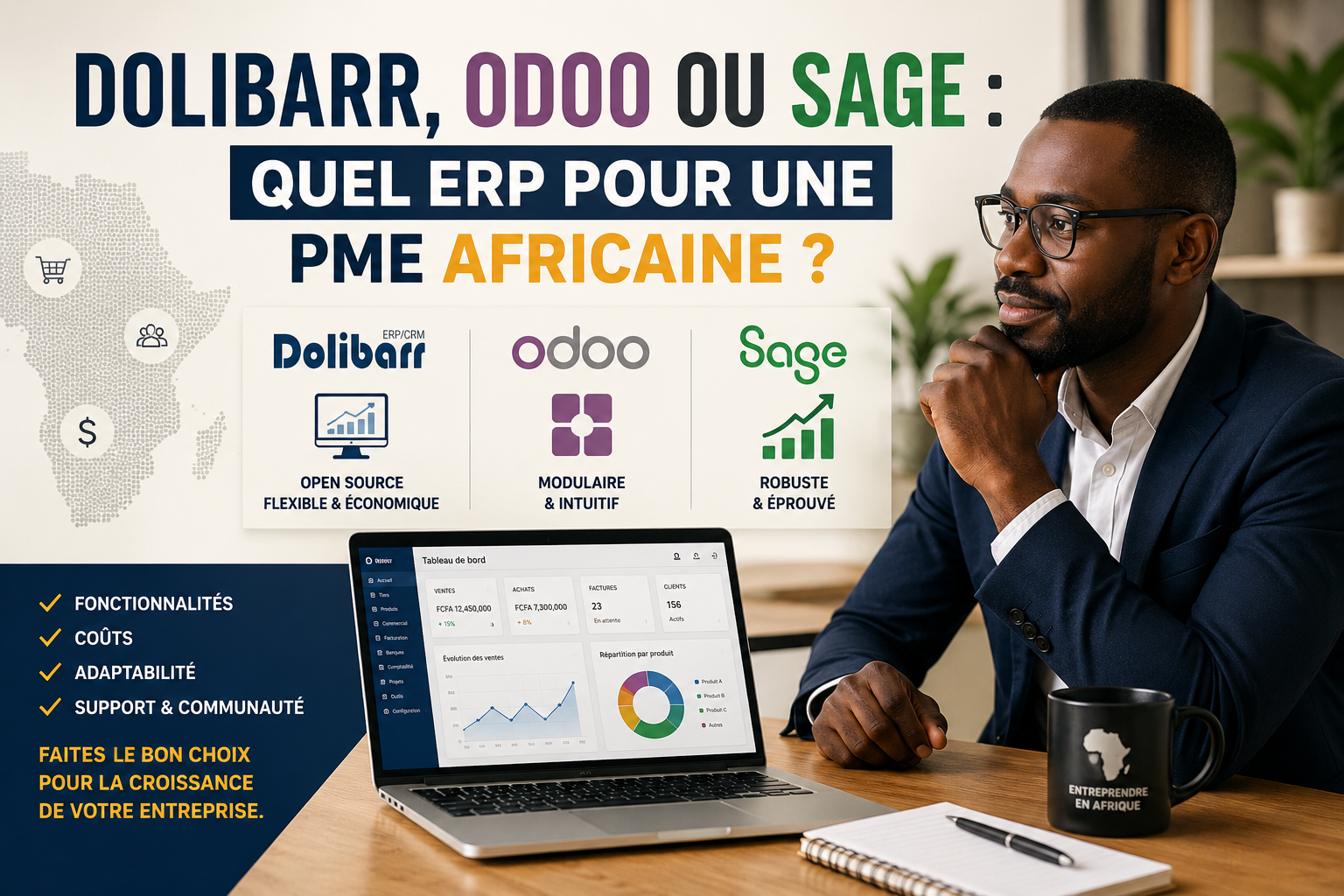 Dolibarr, Odoo ou Sage : quel ERP pour une PME africaine